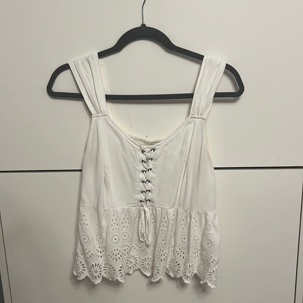 White tank crop top